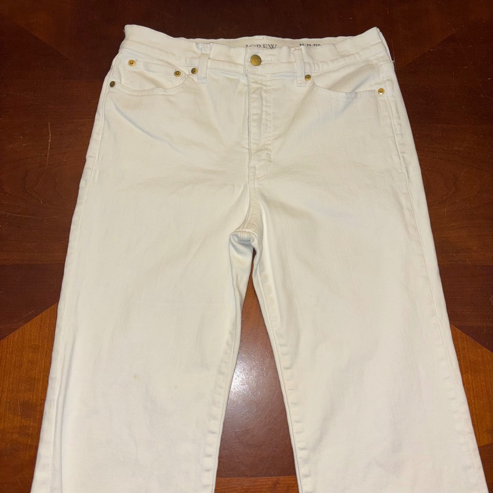 J Crew | Women's‎ Size 29 | White Kick Out Jeans | Gold Rivets and Buttons - Picture 3 of 10